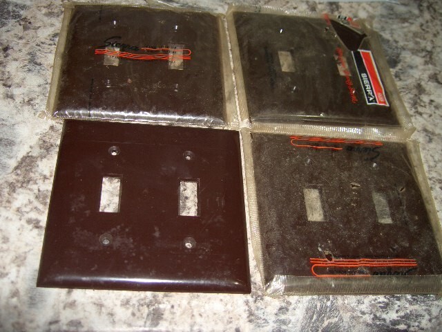 4 Vintage NOS slater sierra switch cover 2 gang smooth bakelite NO SCREWS Lot
