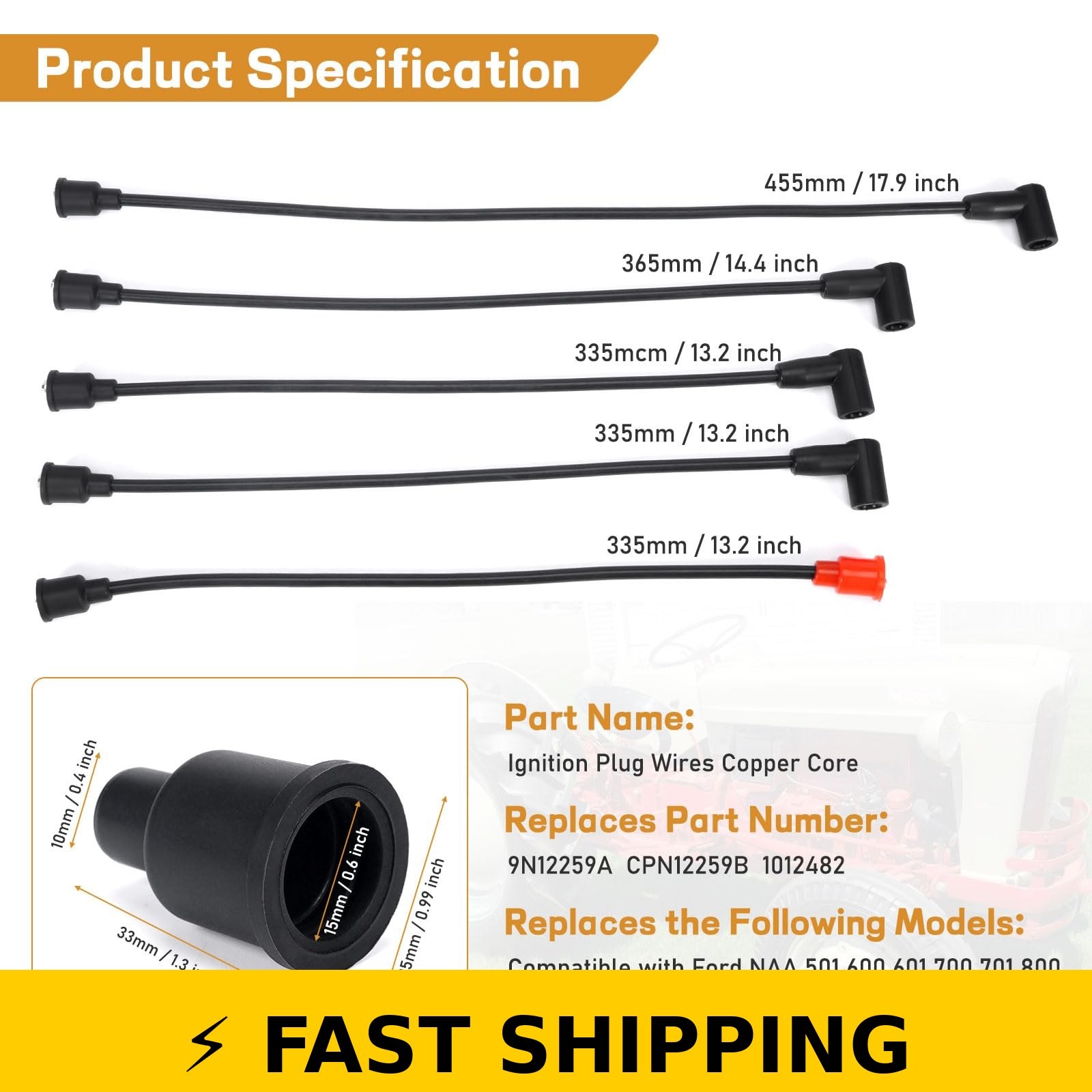 Atesilor Spark Plug Wire Set for Ford Tractors 1953-1964