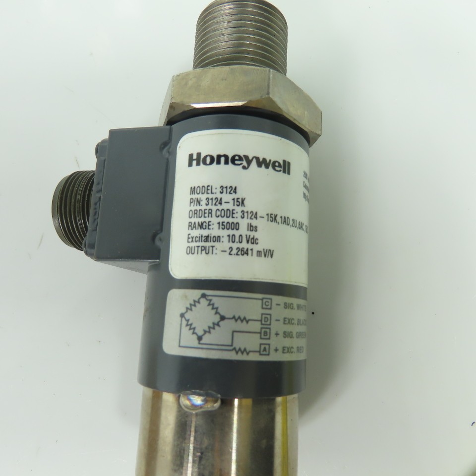 Honeywell 3124-15K Fatigue Rated Load Cell 15000 lbs Range 10VDC Excitation NEW