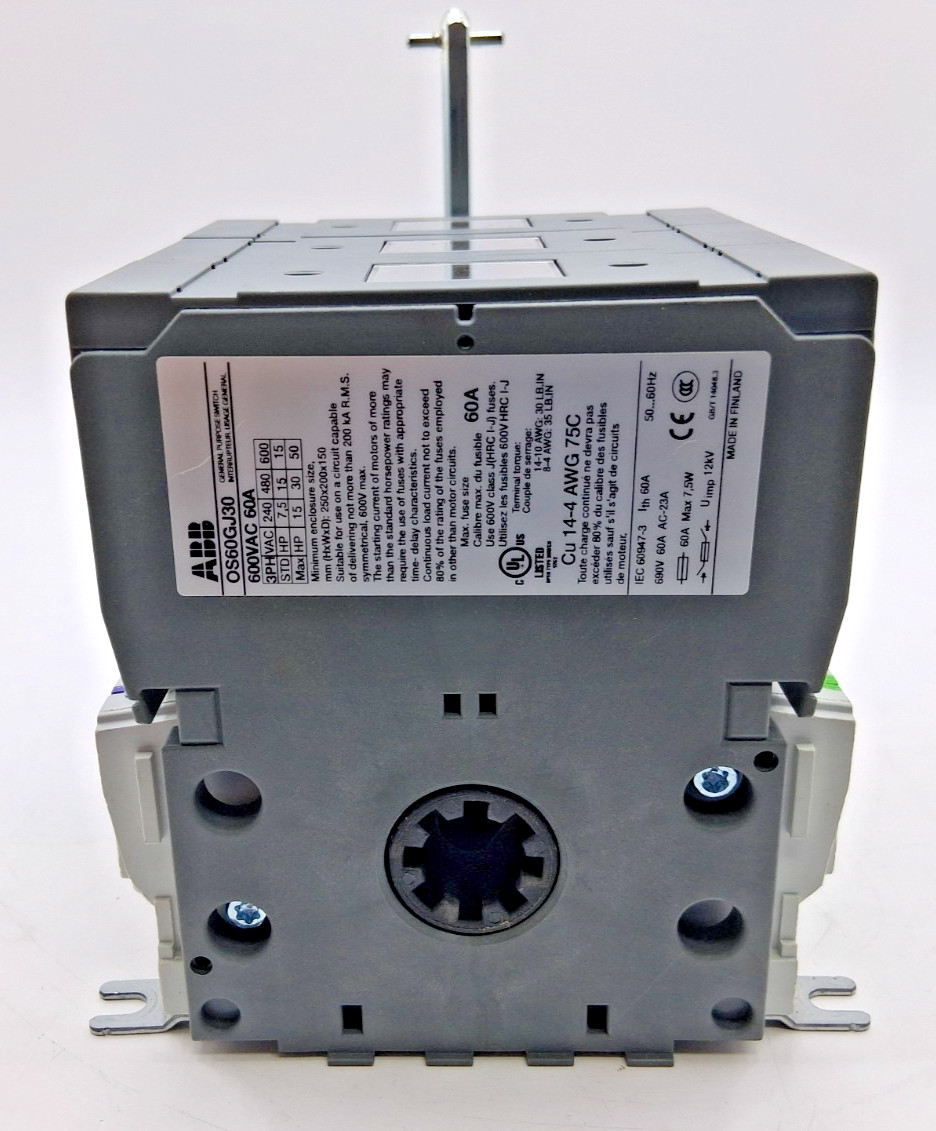 ABB OS60G-J30 Fusible Disconnect w/LPJ-40SP Fuses