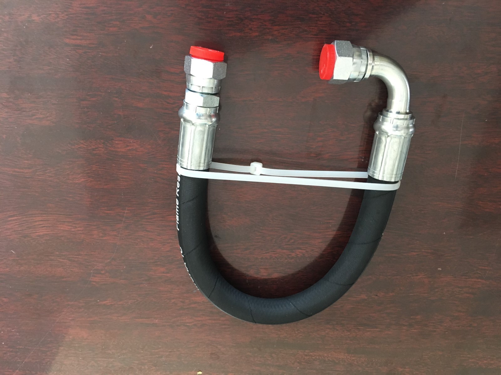 3/8″ X 24″ 2-WIRE 5,000 Hydraulic Hose Assembly 1-Female JIC x 1-Female JIC 90