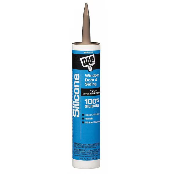 Dap Silicone Sealant, 9.8 oz, Cartridge, Bronze, Silicone Base, Window, Door &
