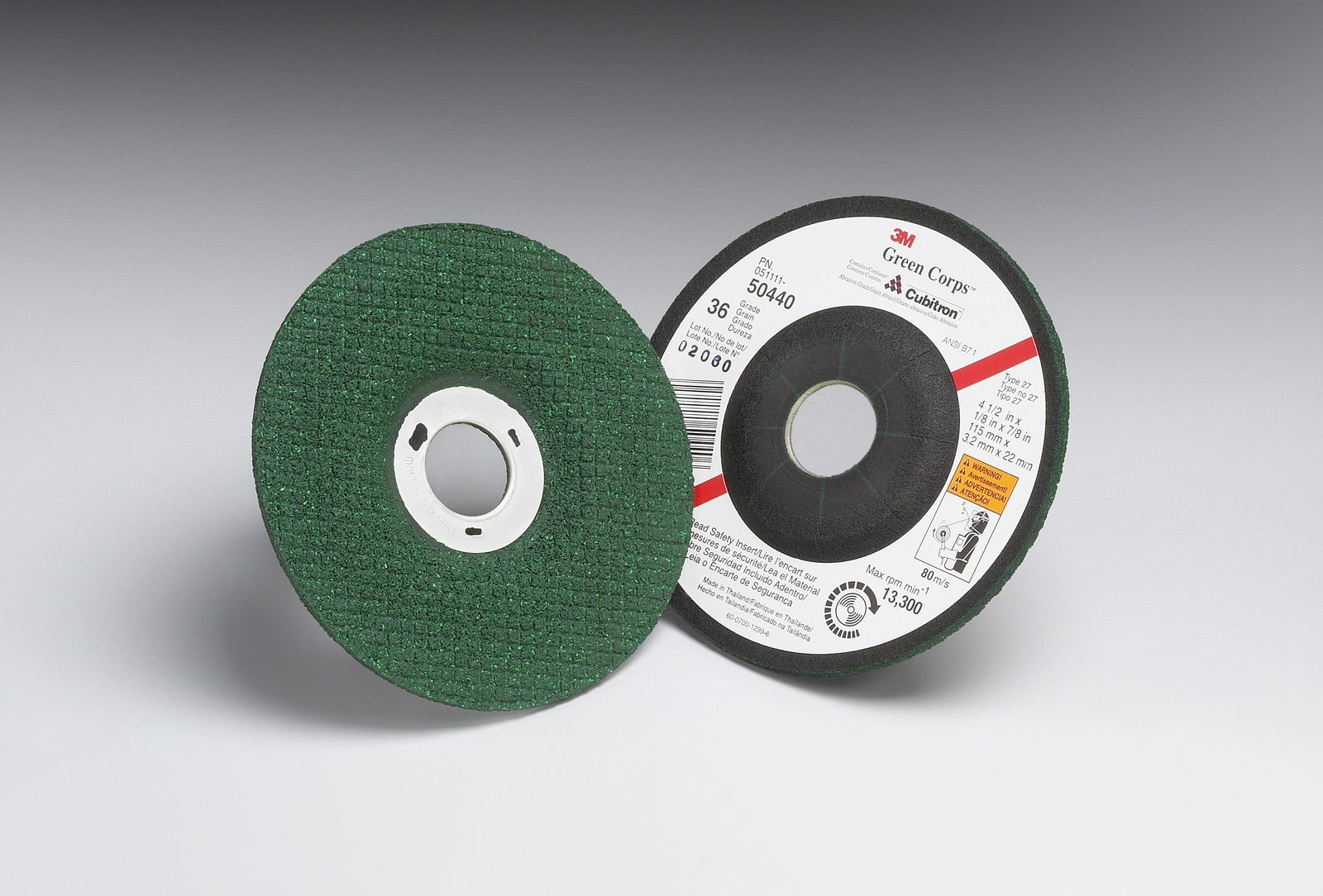 3M Green Corps Flexible Grinding Wheel, T27, 4-1/2 in x 1/8 in x 7 (Case of 40)