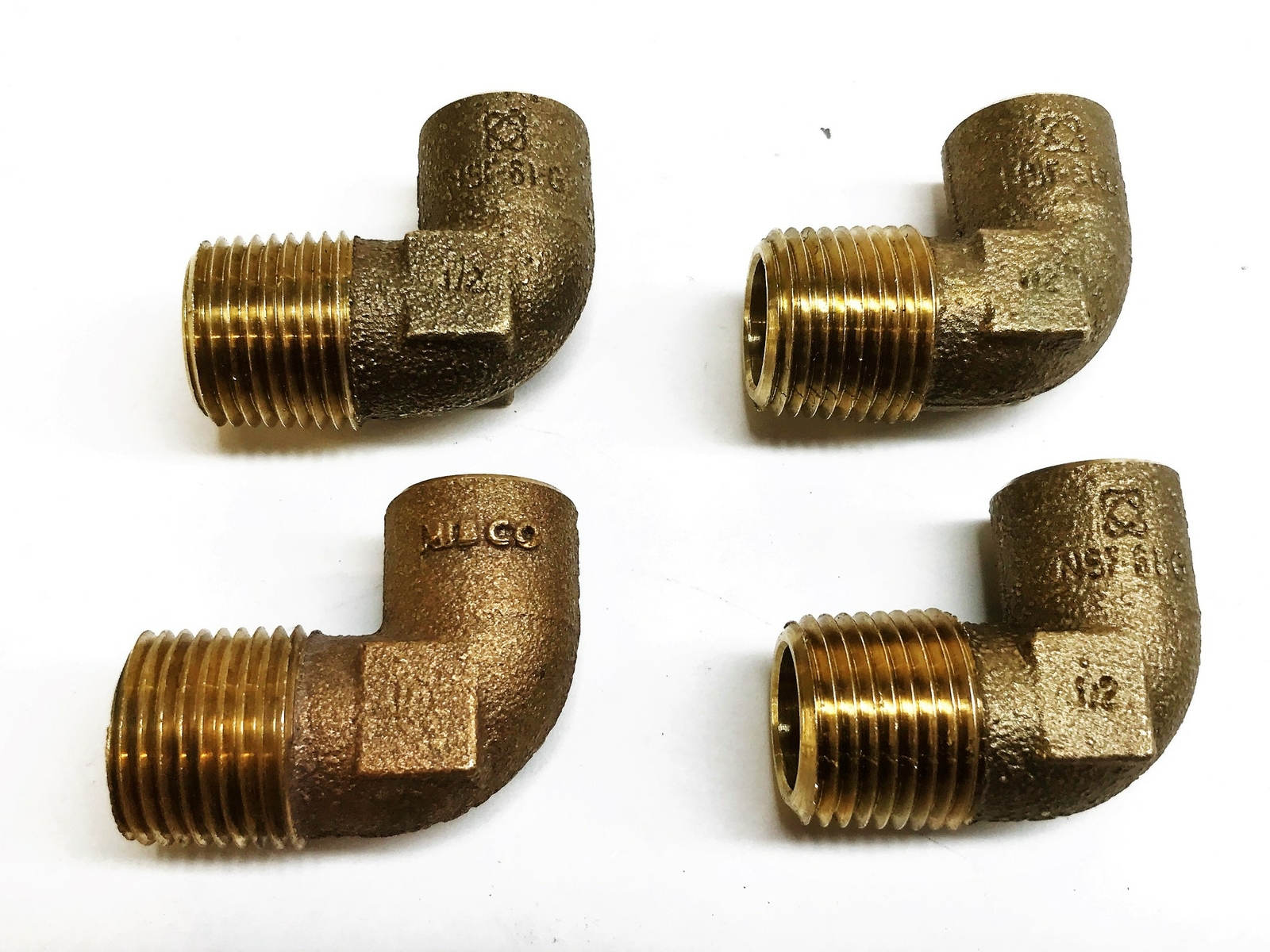 Unbranded 1/2″ Sweat x 1/2″ Male 90 Degree Bronze Elbow Coupling [Lot of 4] NOS