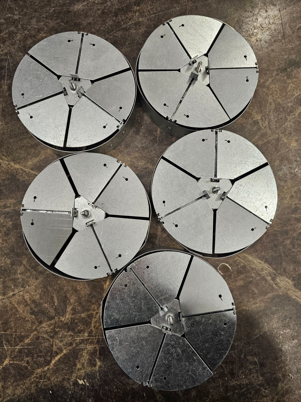 (LOT OF 5) Titus AG75 Steel Opposed Blade Damper 6″ Diameter Round
