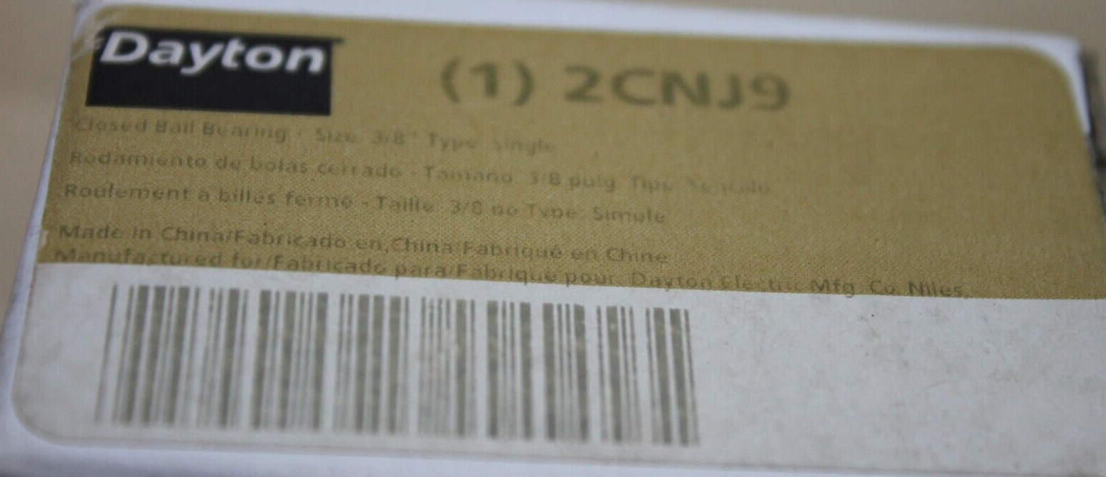 DAYTON 2CNJ9 Linear Ball Bearings, Closed, Bore 3/8 In 2CNJ9 (LOT of 15)