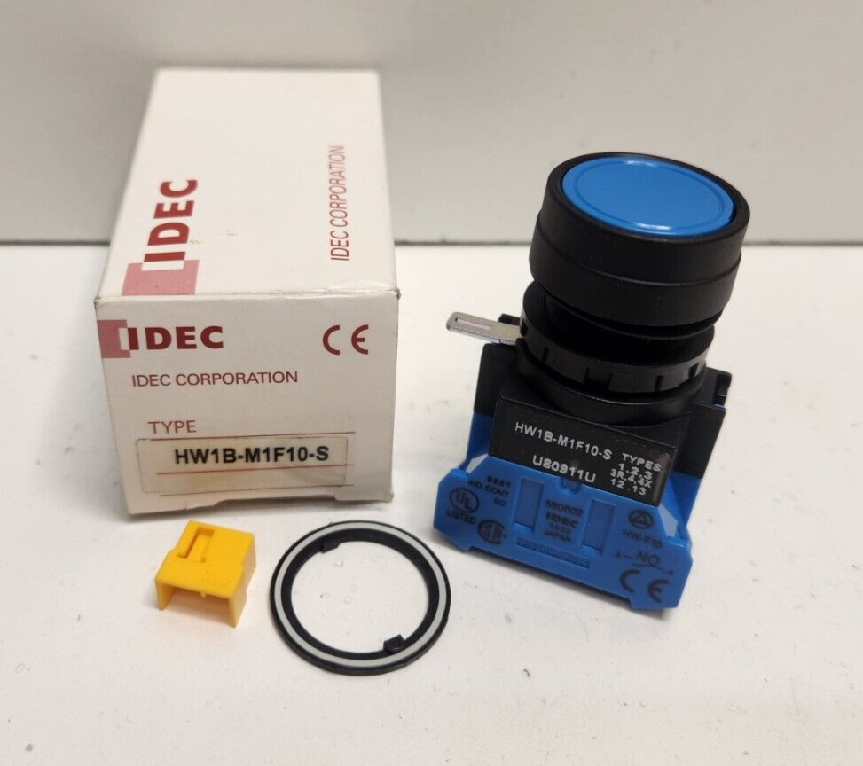NEW IN BOX! IDEC 1NO BLUE MOMENTARY PUSH BUTTON HW1B-M1F10-S