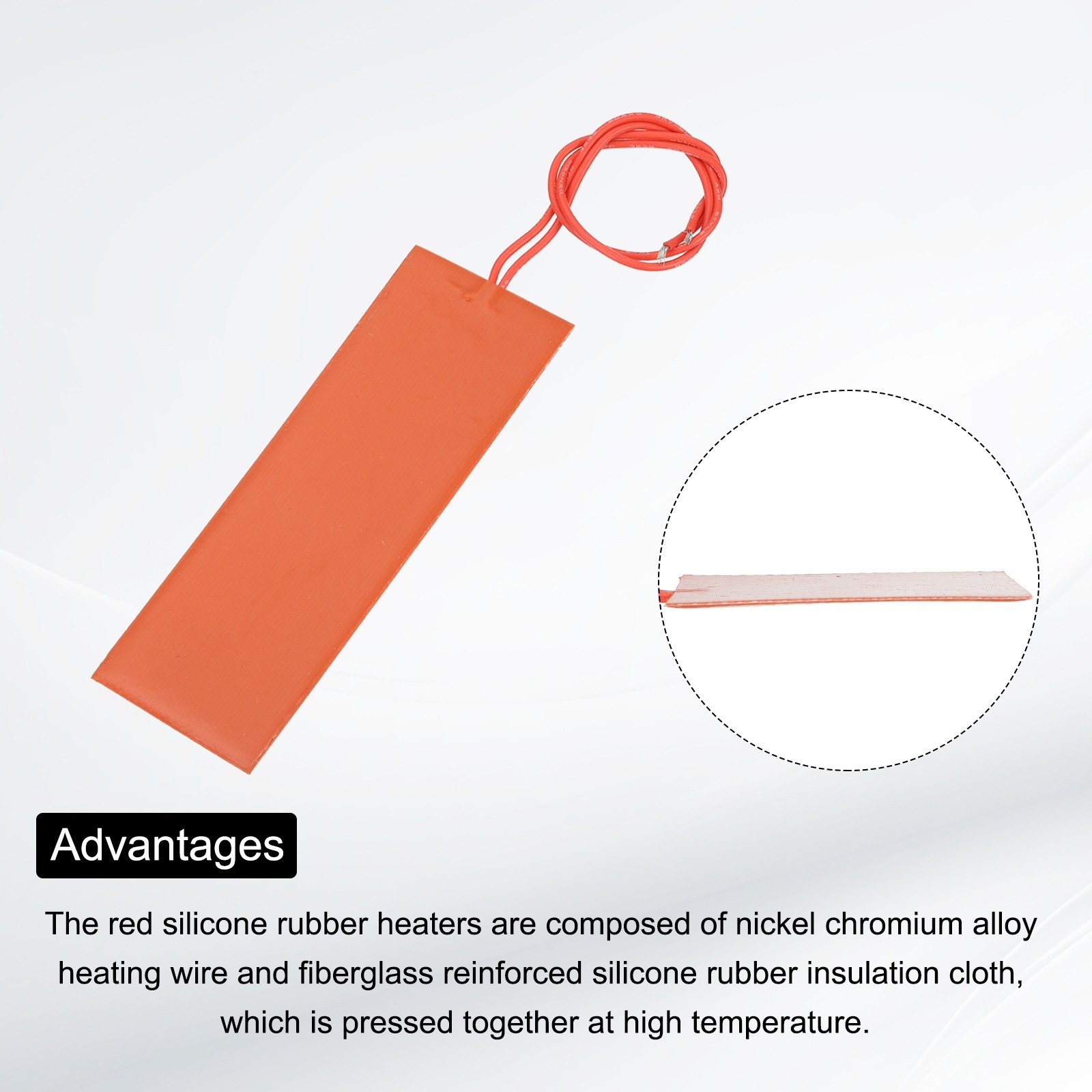 2 x Silicone Heating Pad 12V 20W Heater Film Plate 150mmx50mm Heater Mat