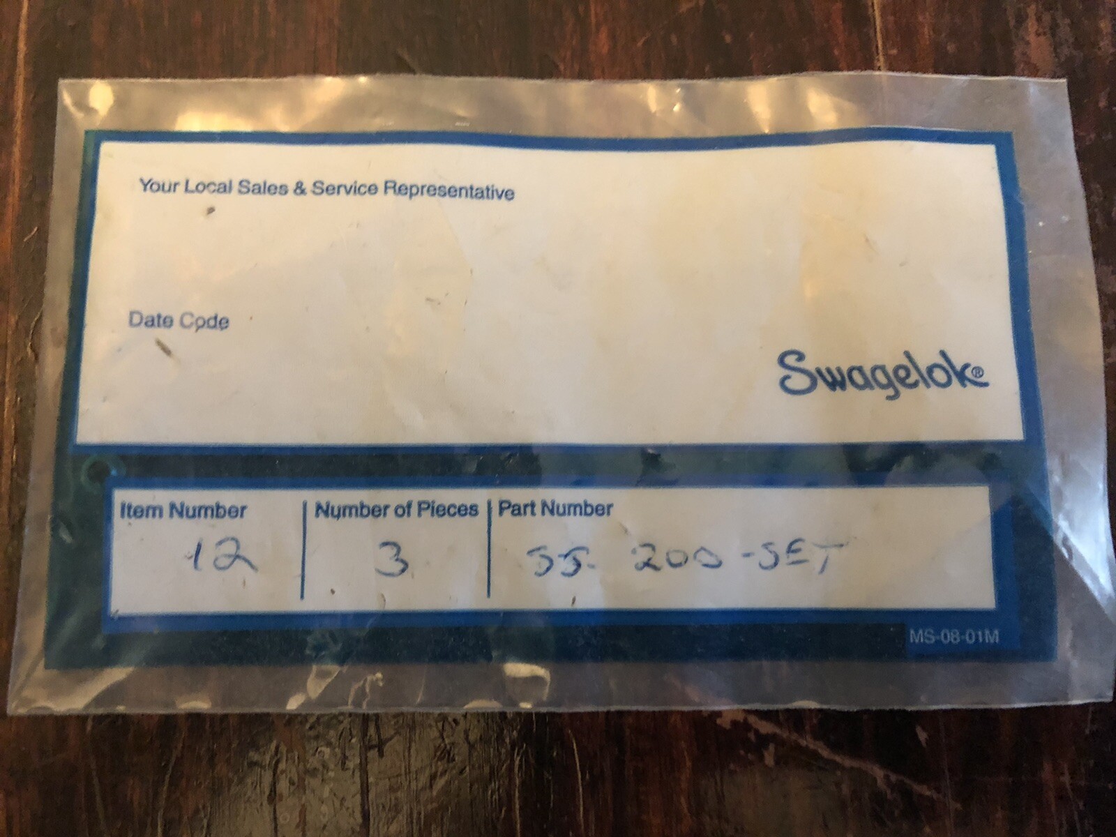 Swagelok SS-200-SET (lot of 3 Sets)