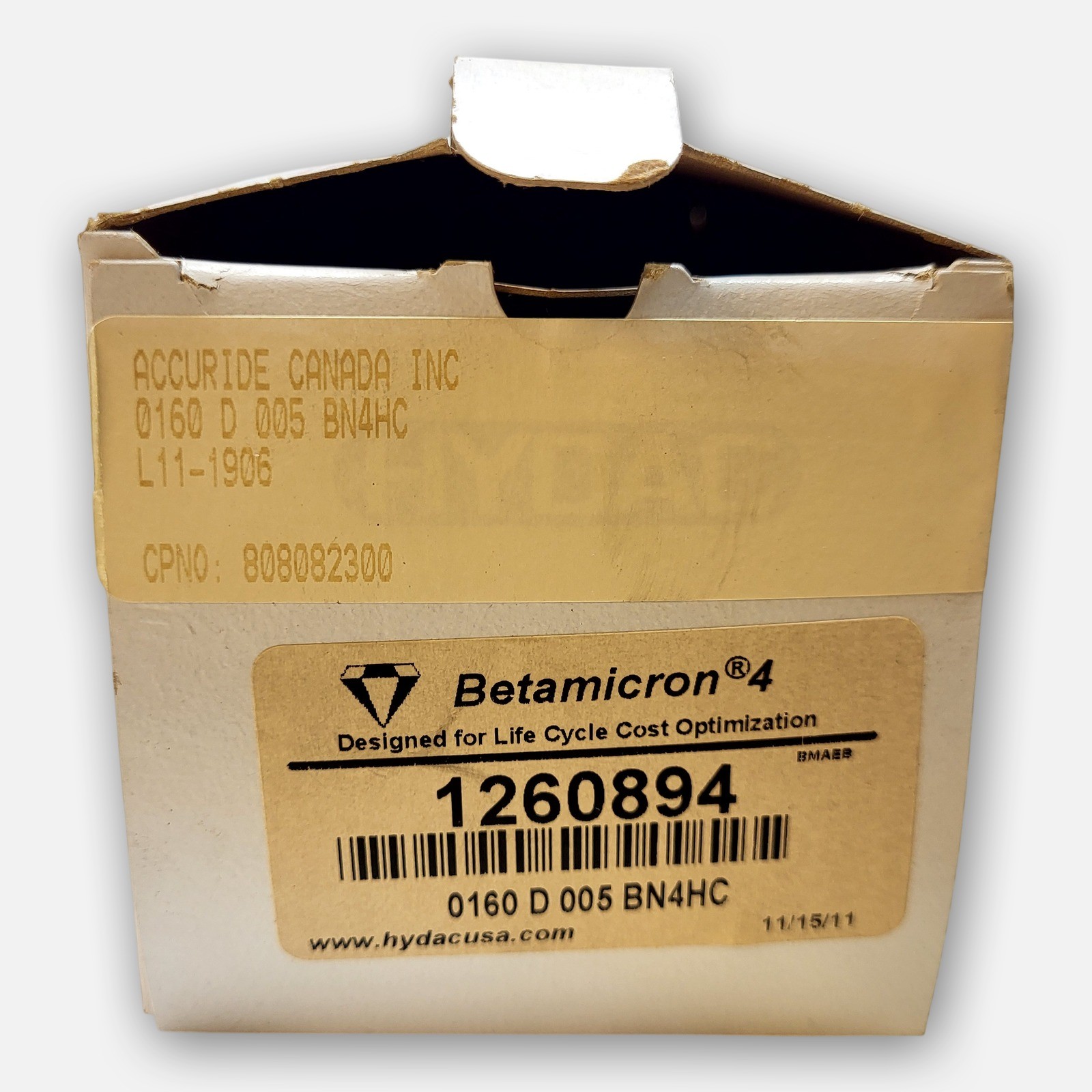 NEW HYDAC 1260894 BETAMICRON 4 HYDRAULIC PRESSURE FILTER, 0160 D 005 BN4HC