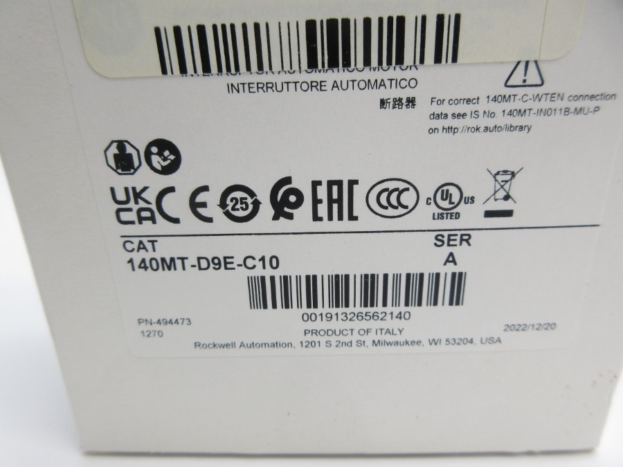 INDUSTRIAL SPARE PART 140MT-D9E-C10 SER. A 6.3-10A NSMP
