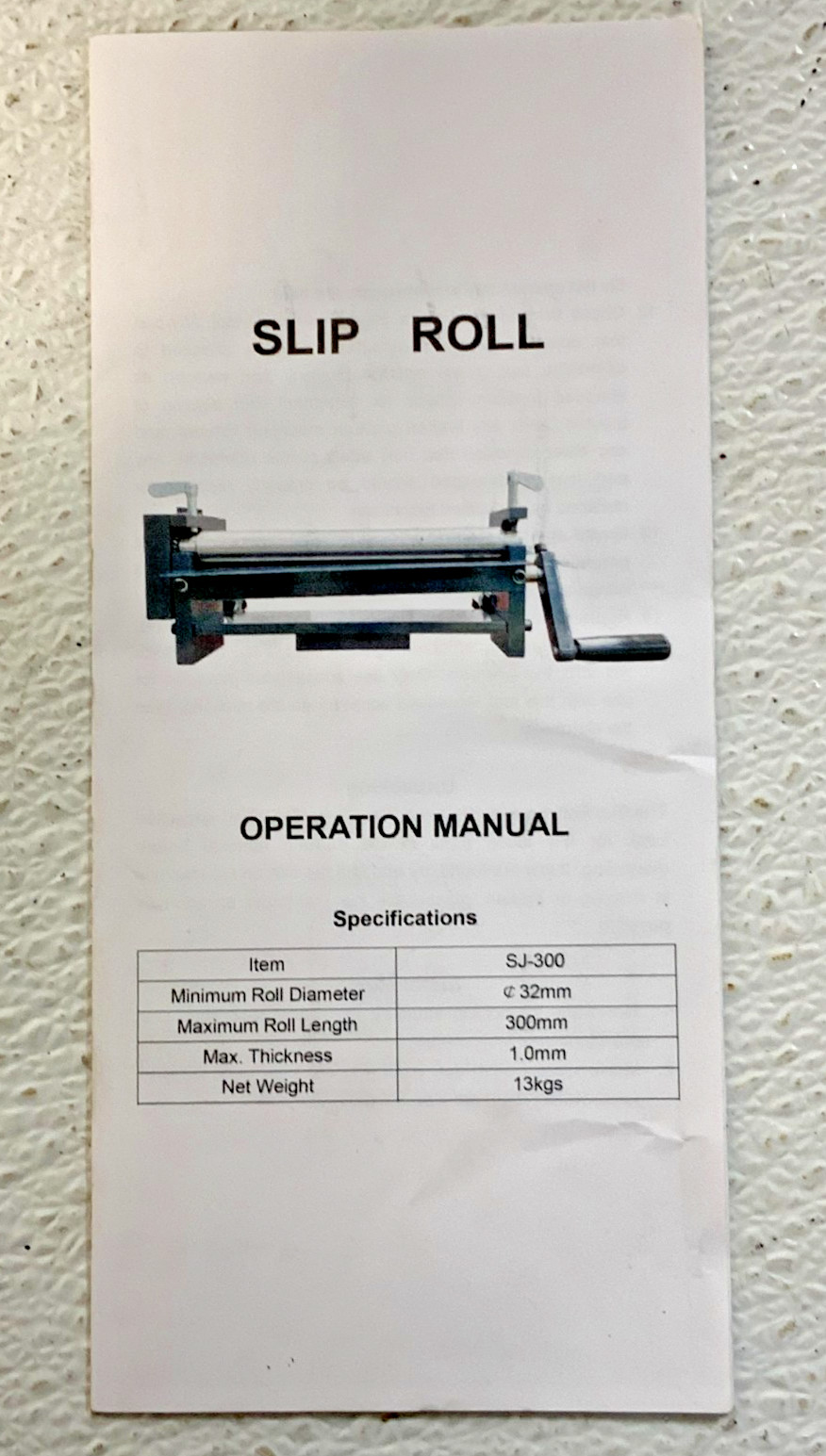 NEW Vevor SJ-300 Sheet Metal Forming Gear Slip Roll Machine 12″ 1mm Thick A10C