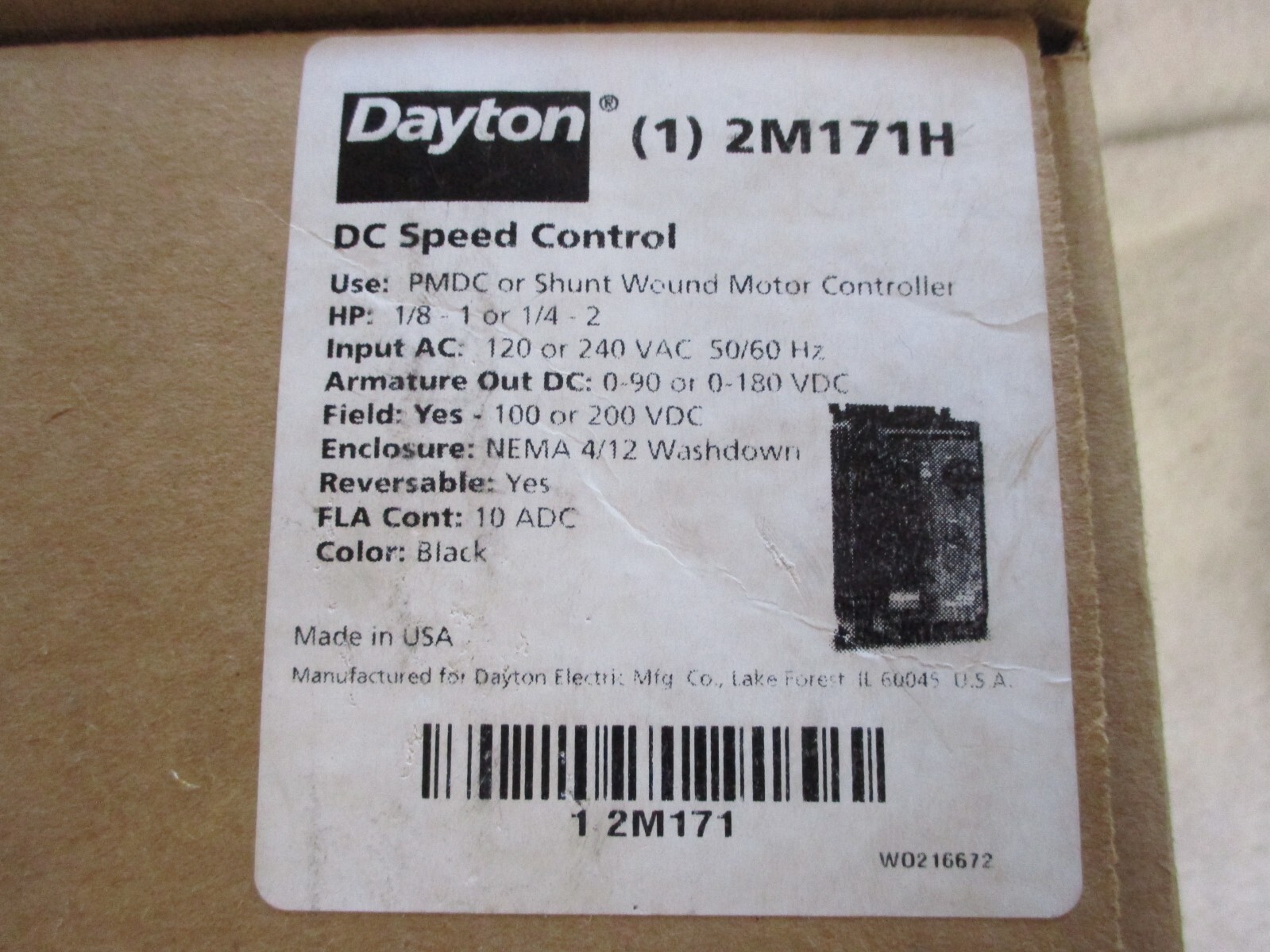 NIB Dayton DC Speed Control 2M171H