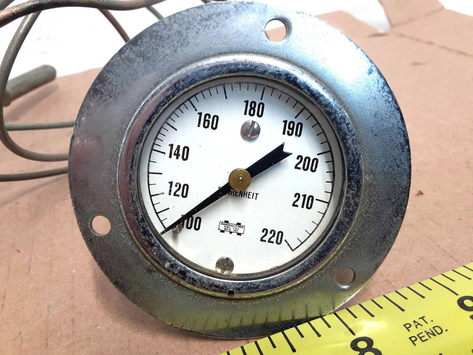 100–220°F Temperature Gauge – Industrial Analog Dial Thermometer, Marshall Instr