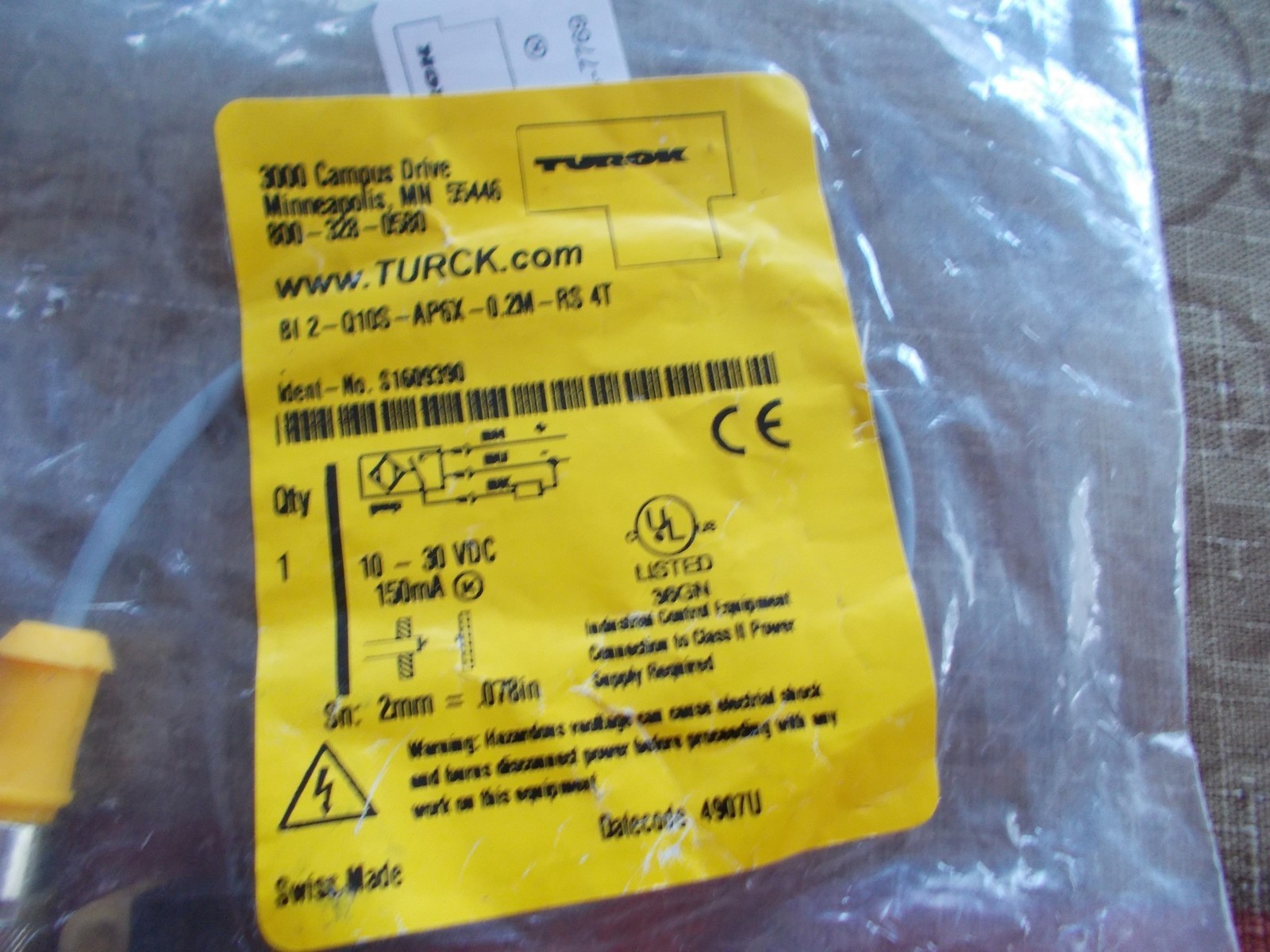NEW Turck B12-Q10S Inductive Proximity Sensor AP6X-0.2M-RS 4T *FREE SHIPPING*