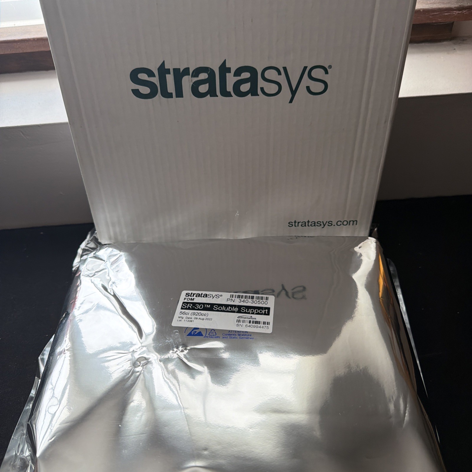 STRATASYS FDM SR-30 SOLUBLE SUPPORT 56CI 340-30500