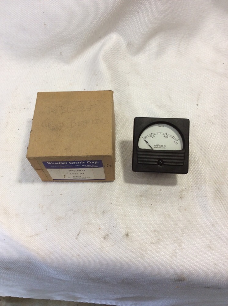 Weschler electric 291b280a21 panel gauge 0-600 amp nib.