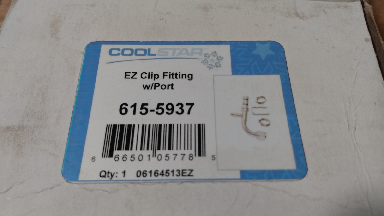 Coolstar 615-5937 EZ Clip Fitting w/Port 90 degree, steel, 5/8 in. fitting