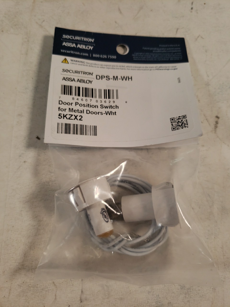 Securitron DPS-M-WH Concealed Door Position Switch For Metal Doors, White, 5KZX2
