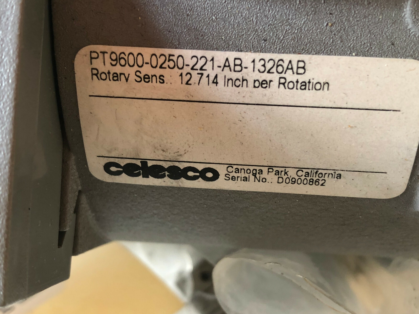 CELESCO PT9600-0250-221-AB-1326AB STRING POTENTIOMETER. POSITION SENSOR,CE