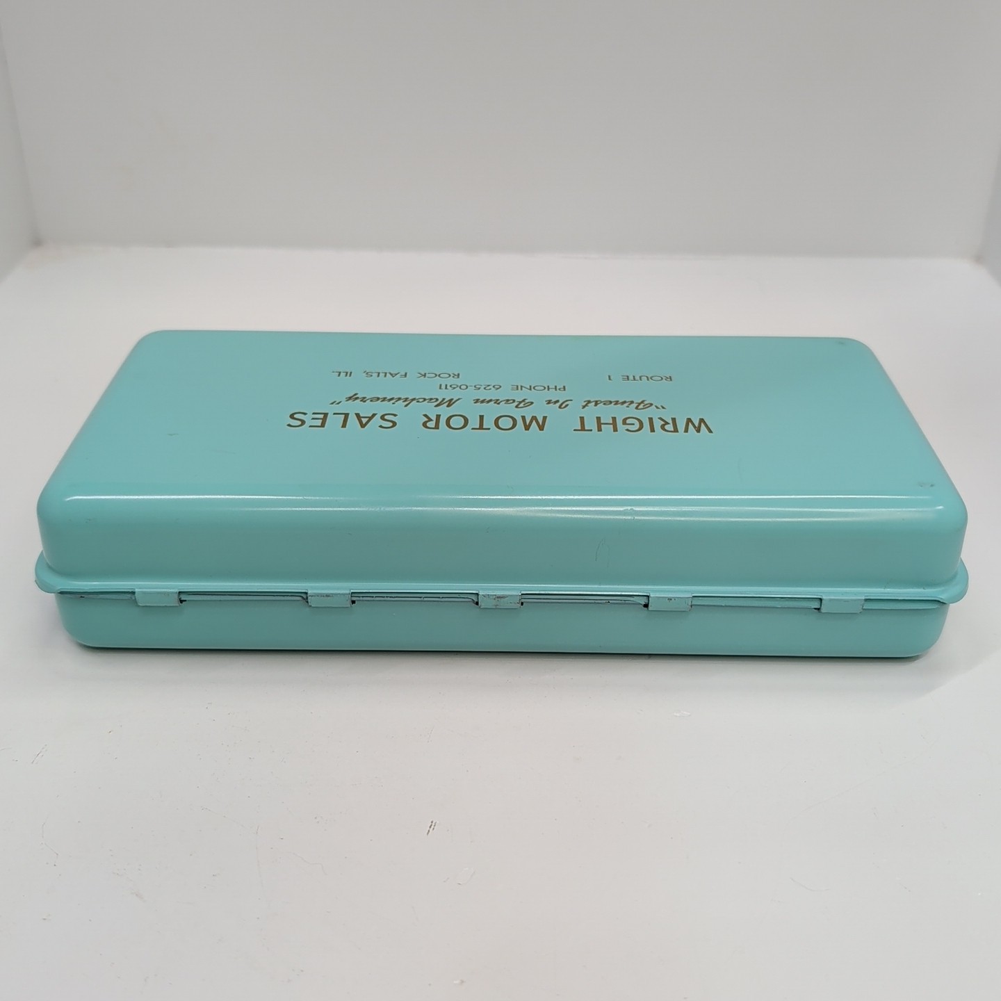 Vintage Metal Cash Lock Box Wright Motor Sales Rock Falls Illinois No Key Farm