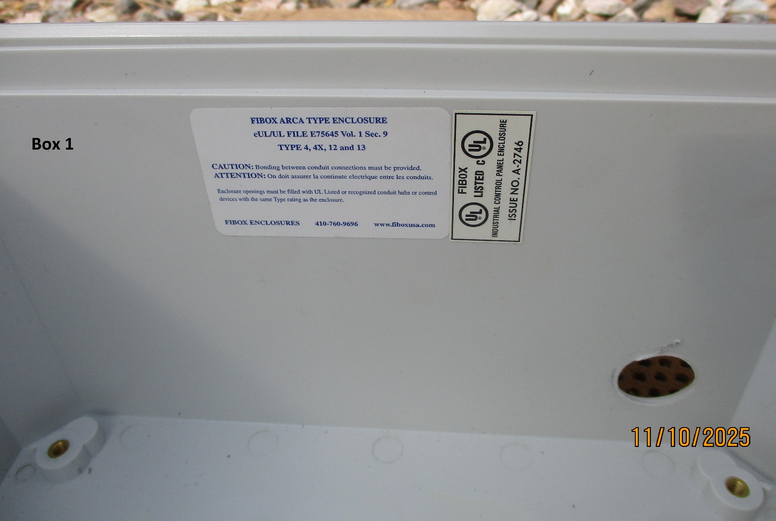 FIBOX ARCA UL Enclosure A-2746 Hinged Opaque NEMA, 10 x 12 x 6, 305 x 254 x 152