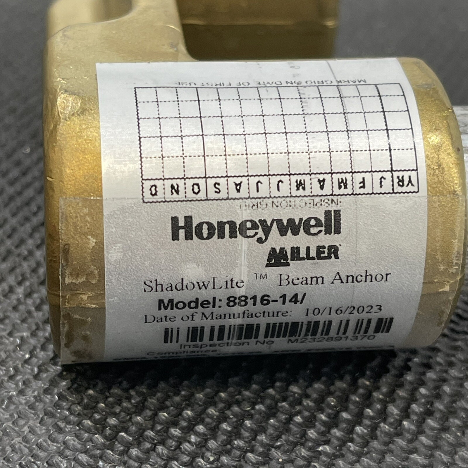 HONEYWELL MILLER 8816-14/ Sliding Beam Anchor Fixed D-Ring