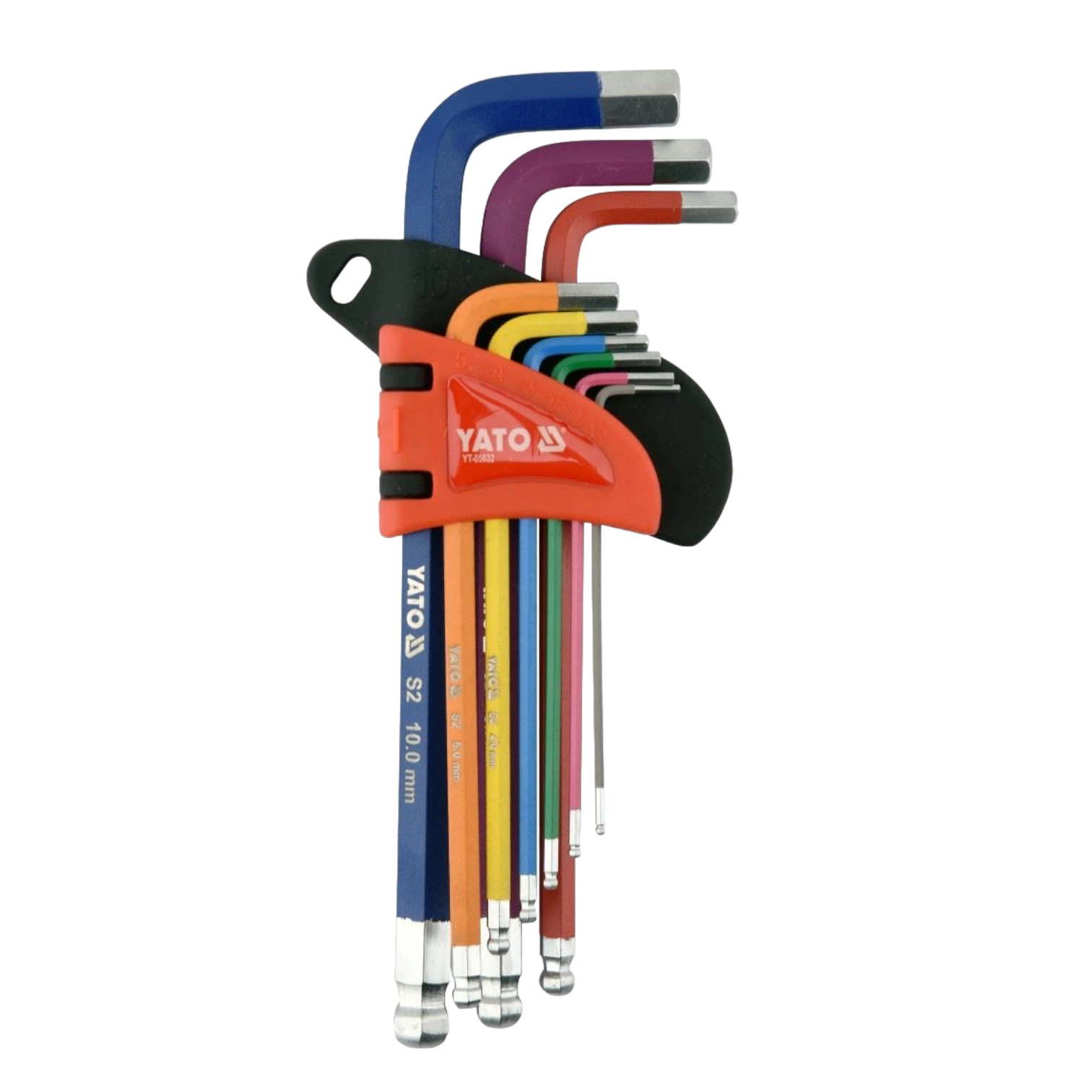 YATO Colorful Hex Key Set CrV 9-Piece Ball Head