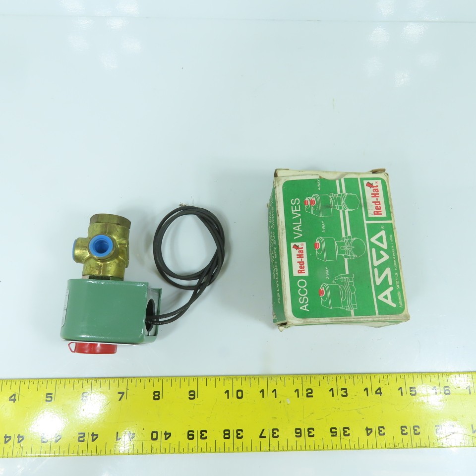 Asco 8320A184 Air, Gas, Water Solenoid Valve 120V 10.5W 1/4″ NPT 150PSI 3-Way