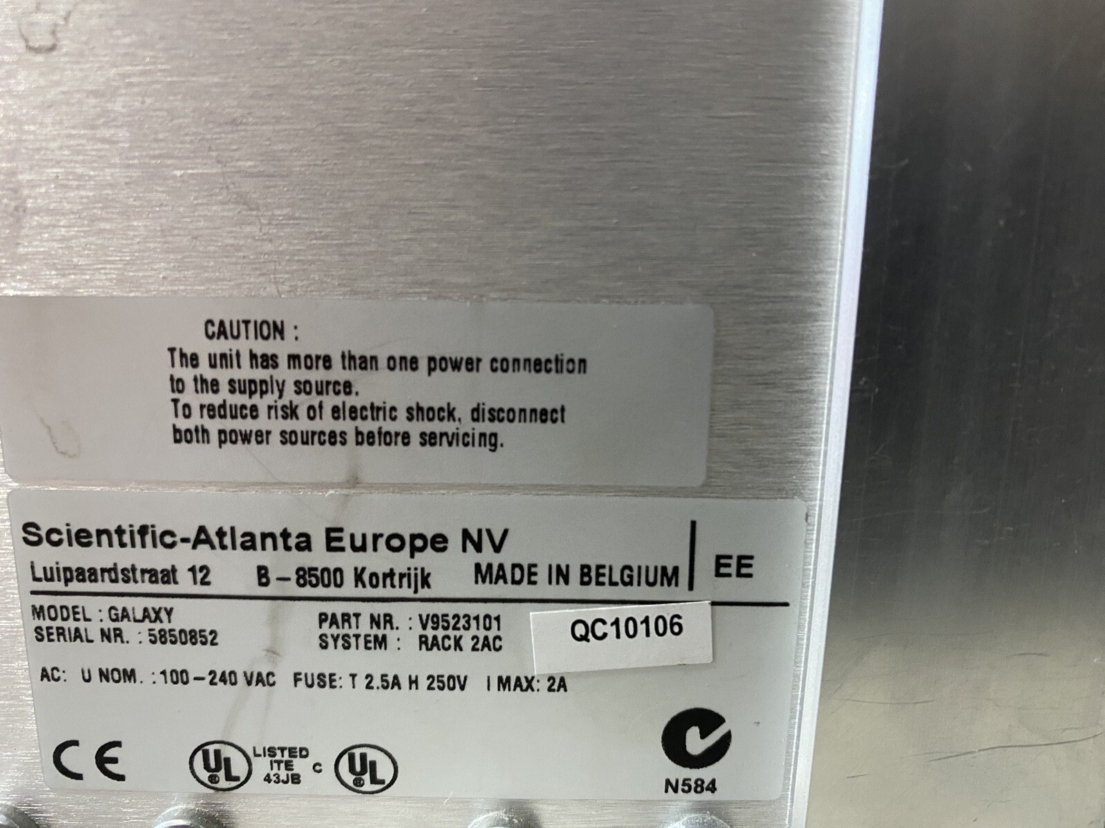 Scientific Atlanta Galaxy V9523101 Modular Rack 2AC System Axis ATM ASI Output