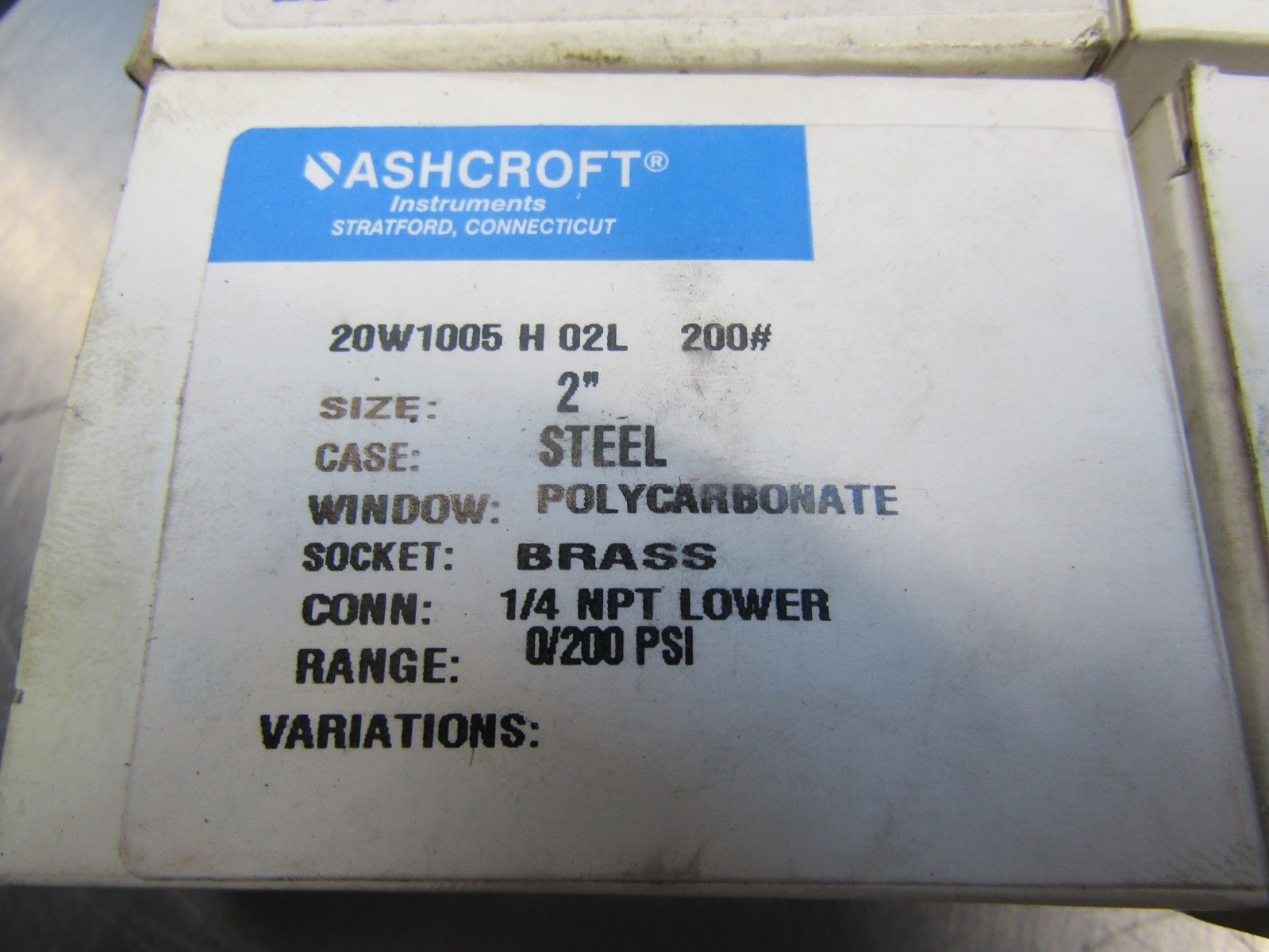 Ashcroft 20W1005 H 02L Gauge 2″ Lot of 6!