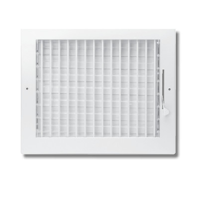 Ecco SABS1208 12×8 In. Steel Adjustable Ceiling/Sidewall Register, White