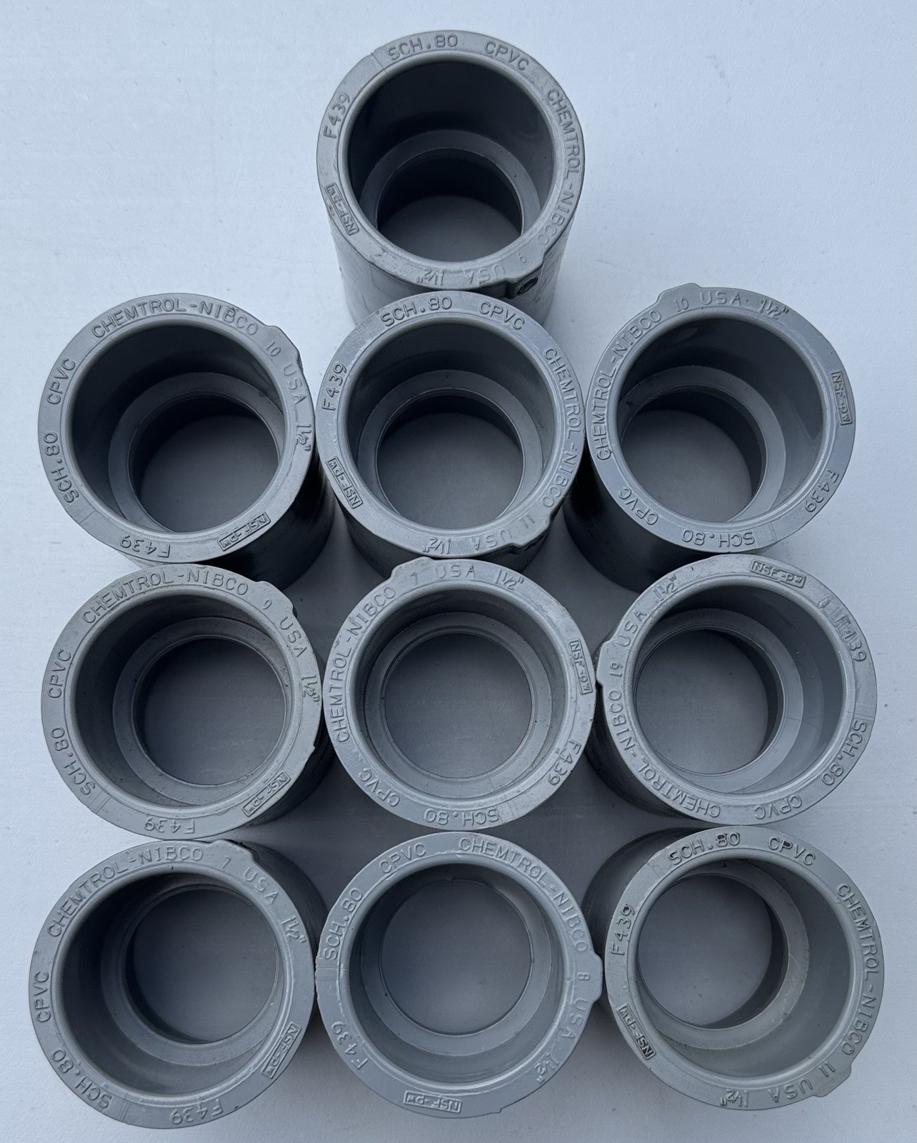 10 x NIBCO Chemtrol 5101 Coupling 1-1/2” Slip/Slip Schedule 80 CPVC F439