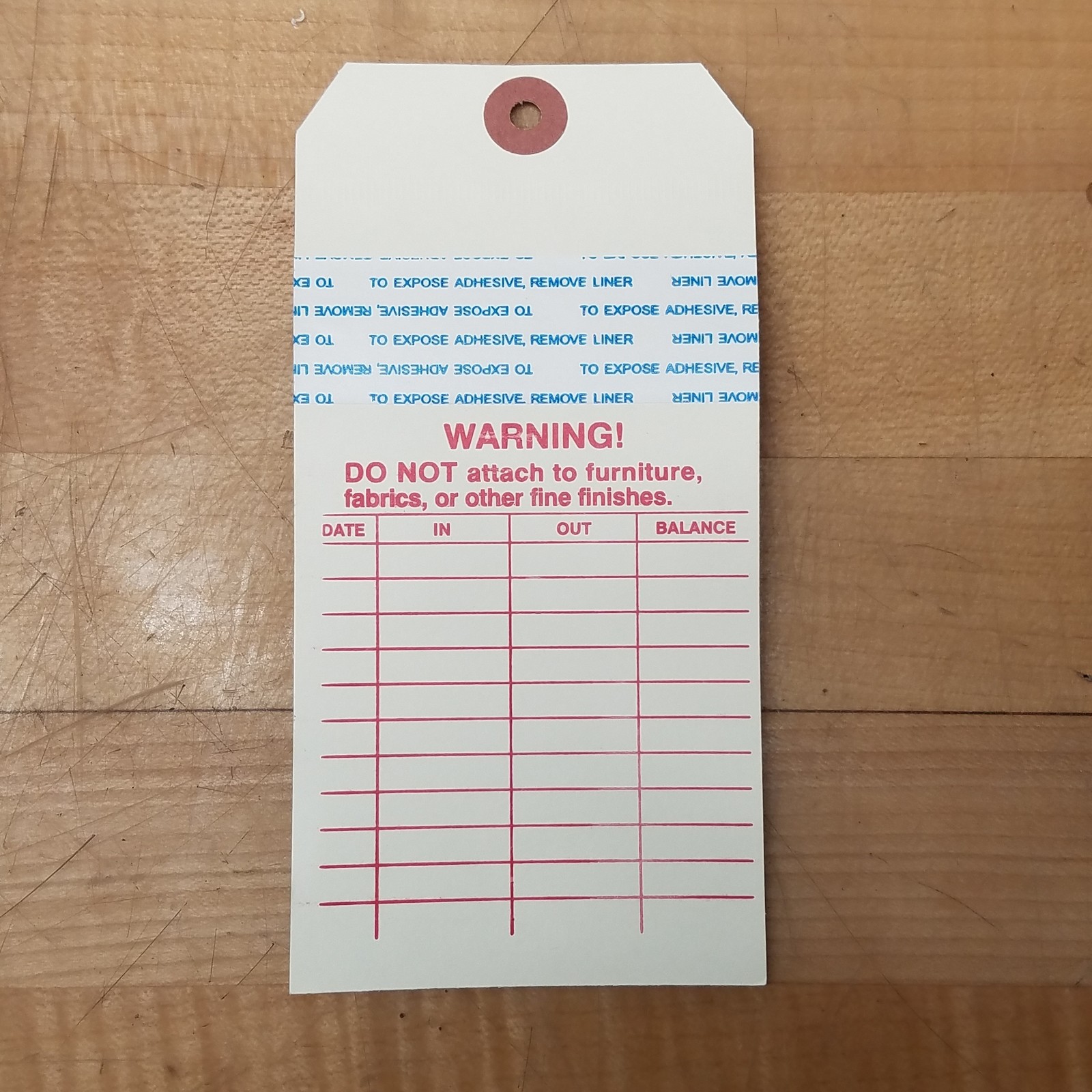 Uline S-7228, 2 Part Inventory Tag With Adhesive – NEW