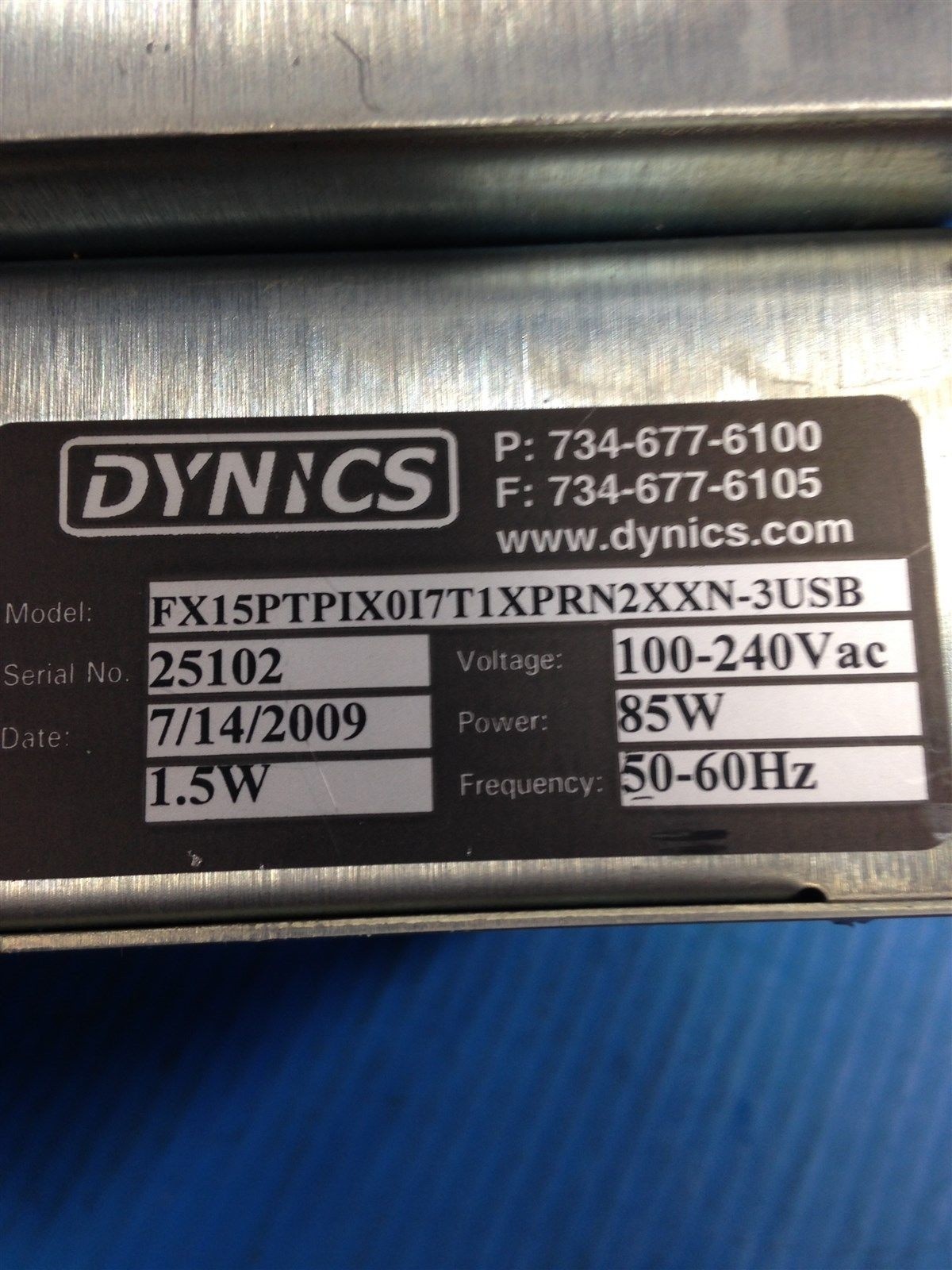 DYNICS FX15PTPIX0I7T1XPRN2XXN-3USB TOUCHSCREEN MONITOR FOR PARTS (M7)