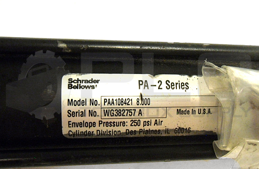 NEW SCHRADER BELLOWS PAA108421 8.0 CYLINDER
