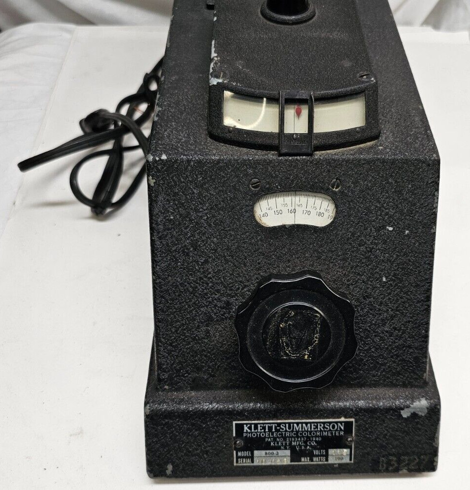 Vintage, Klett Summerson, Photoelectric Colorimeter, 800-3, Fires Up-UN-Tested