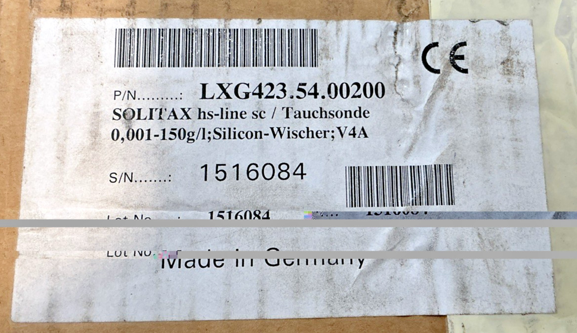 Hach Solitax SC Turbidity Immersion Probe TS Line – LXG424.54.00200 – Brand New
