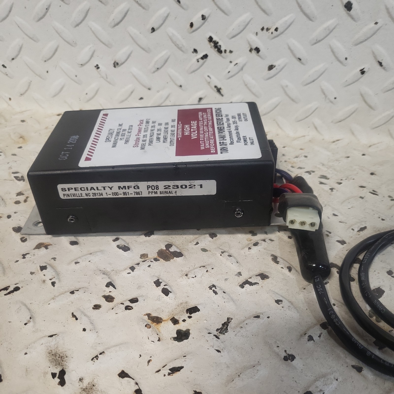 SPECIALTY MANUFACTURING STROBE POWER PACK Model 205 12v 2amp🚨SHIPS FREE🚨