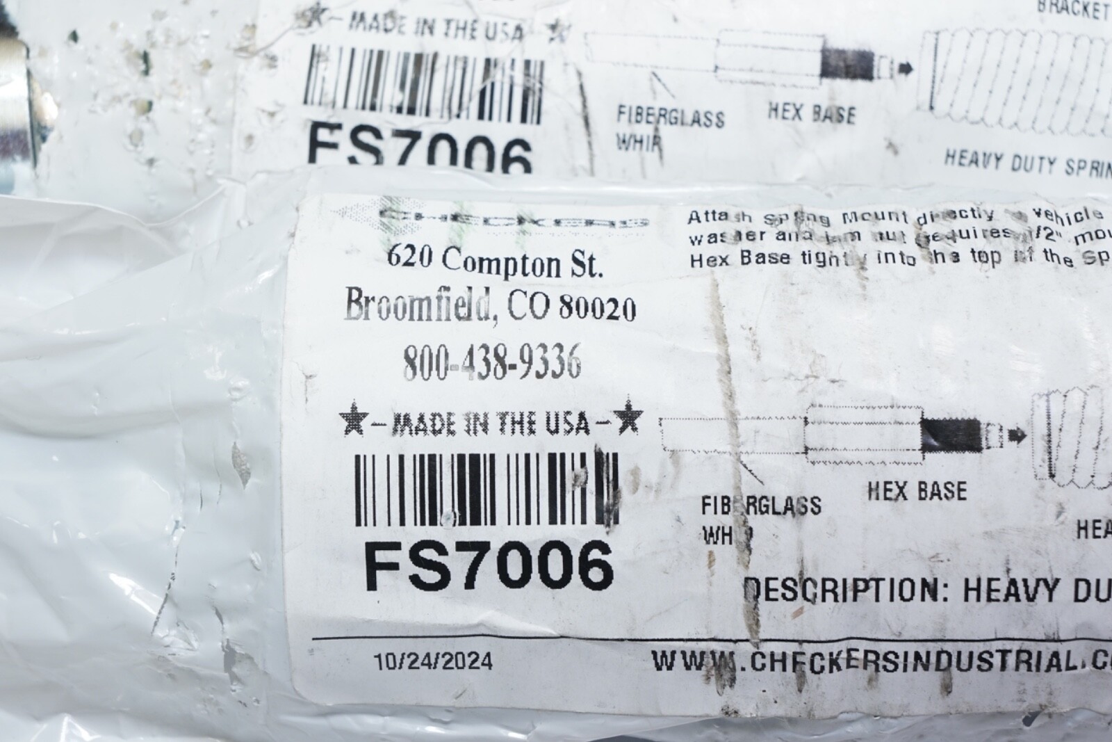 New Lot of 3 Checkers Warning Whip Spring Mount FS7006 Screw Base for 3′-8′ Flag