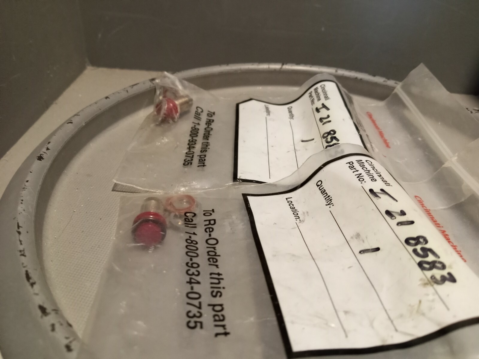 Lot of 2 Cincinnati Machine Red Indicator Light, I 21 8583