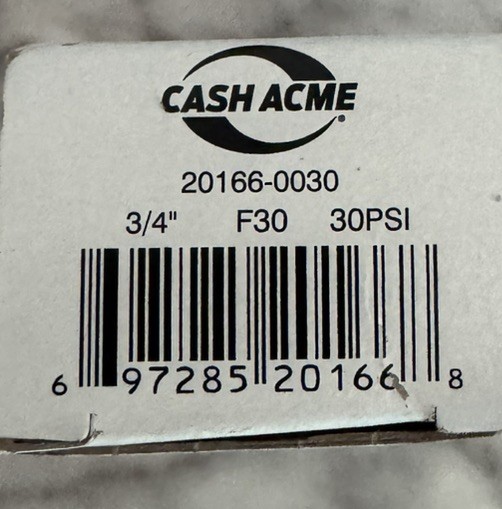 HTP 7250P-080 3/4″ Pressure Relief Valve 30 PSI M335M2-030