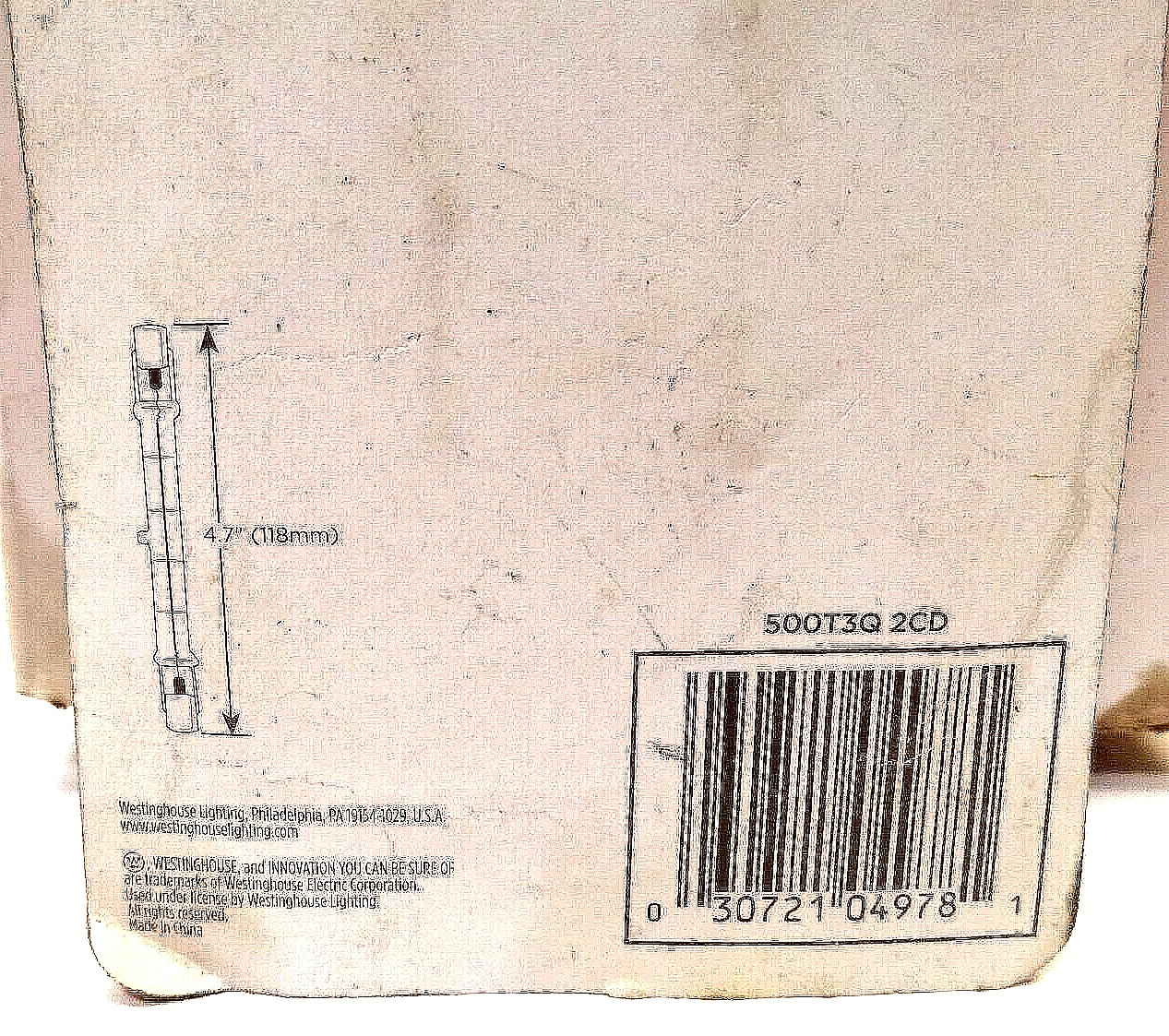 Westing House Halogen Double-Ended Bulb 500W 120V Base 2Pack 3050K 4.7 Inch