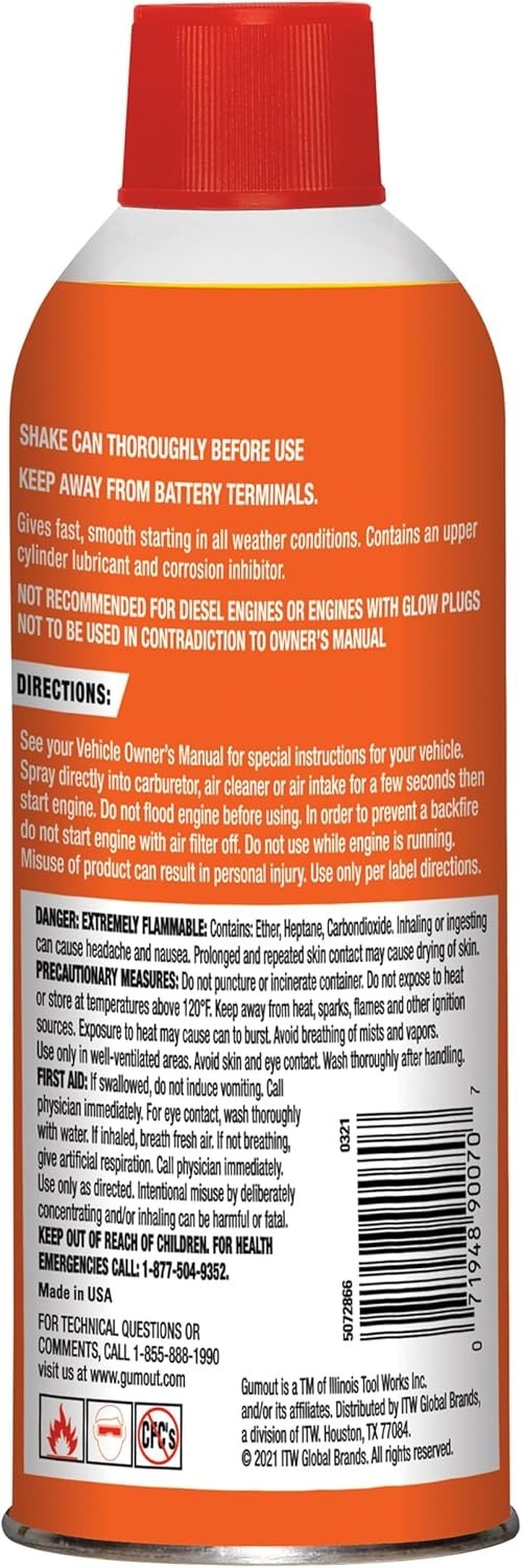 Gumout 5072866 Starting Fluid – 11 oz.
