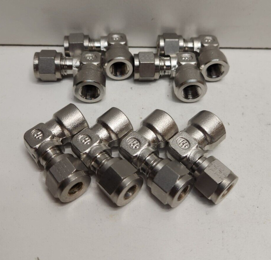 LOT OF 8 NEW! HAM-LET 1/4″ TUBE X 1/8″ FNPT ELBOWS SS-400-8-2 4LF2