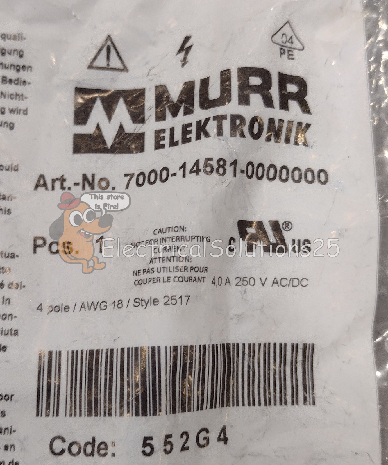 New Murr 7000-14581-0000000 M12 D-Coded Cat5 Ethernet Connector – Free Shipping