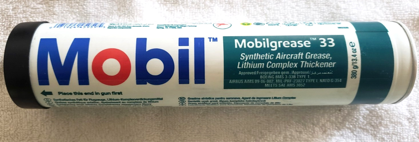 MOBIL 33 SYNTHETIC AIRCRAFT HI PERFORM GREASE-Lithium Complex Thickener 13.4 oz