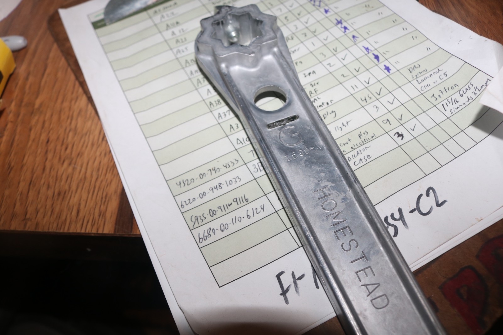 NOS Homestead valve wrench G 1599=A 1730-01-004-0630