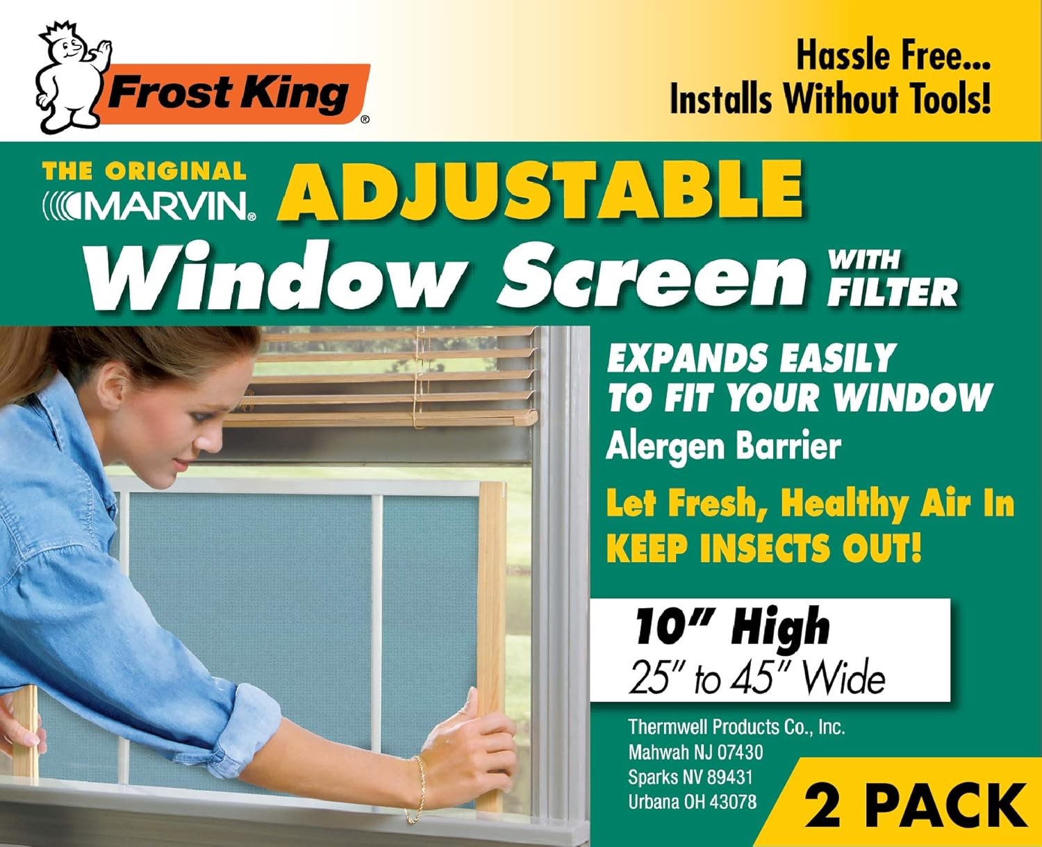 Frost King 2AWS1145 WB 10in High x Fits 25 – 45in wide (2-Pack), Natural
