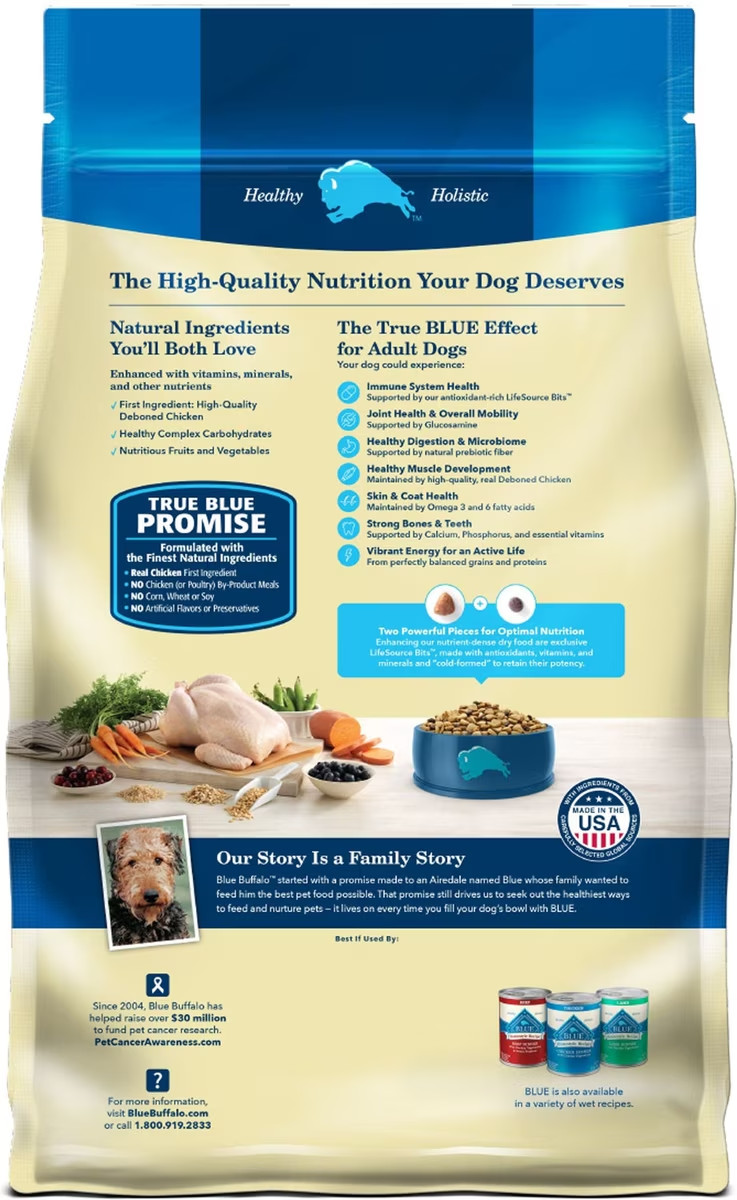 Blue Buffalo Life Protection Formula Adult Dry Dog Food-Chicken&Brown Rice,30-lb
